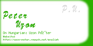 peter uzon business card